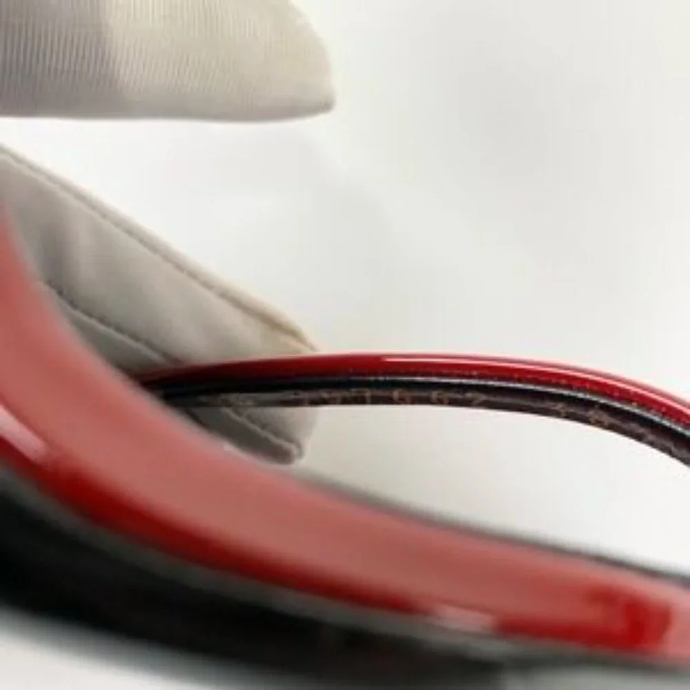 NIB Saint Laurent Opyum 110 in Patent Leather Heeled Sandal Red - Picture 13 of 15